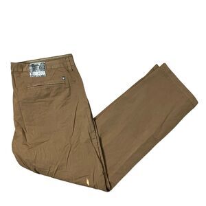 Linksoul Mens Pants Brown Chino Stretch Cotton Golf Activewear LS660R 40 x 32